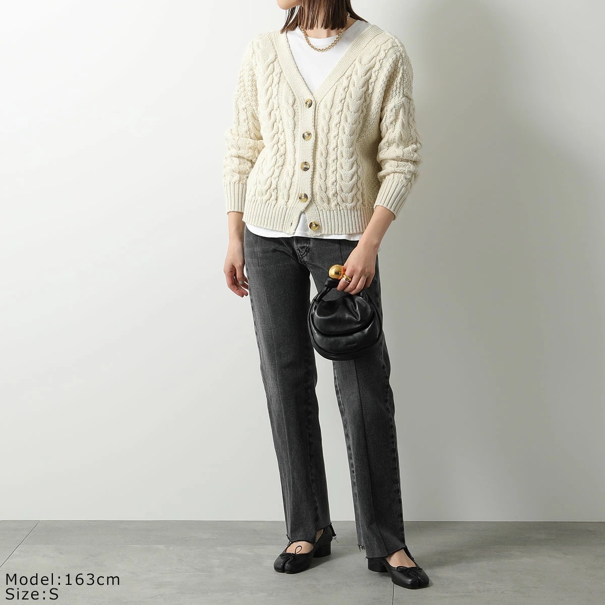 Oldderby Knitwear オールドダービーニットウェア カーディガン JM4001 レディース ニット Vネック 長袖 ウール ケーブル編み カラー3色