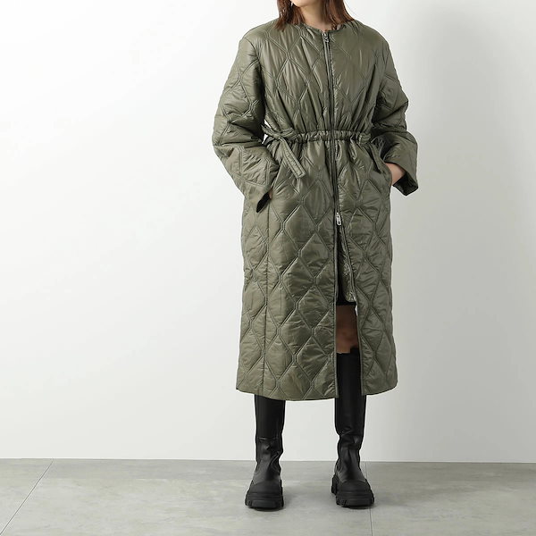 ガニー GANNI BOUCLE WOOL LONG COAT ロングコート Qoo10] ガニー GANNI ガニー キルティングコート