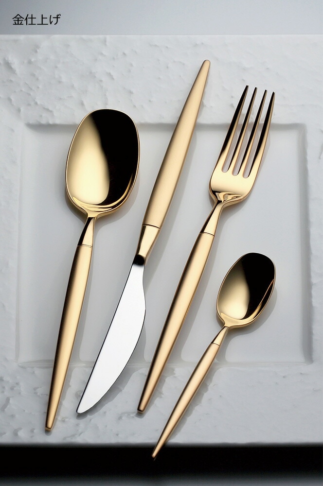 （まとめ買い）18-10ミルトア No.12500 金仕上げ ティースプーン [x3]