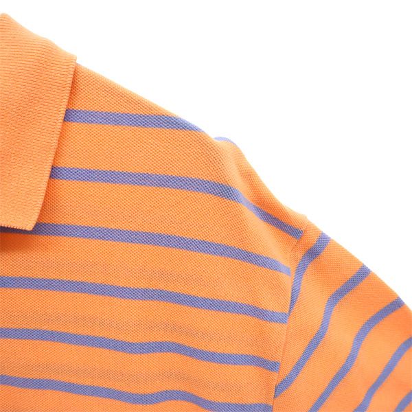 ポロバイラルフローレン 未使用 ボーダー 半袖 ポロシャツ M オレンジ×ブルー Polo by Ralph Lauren メンズ