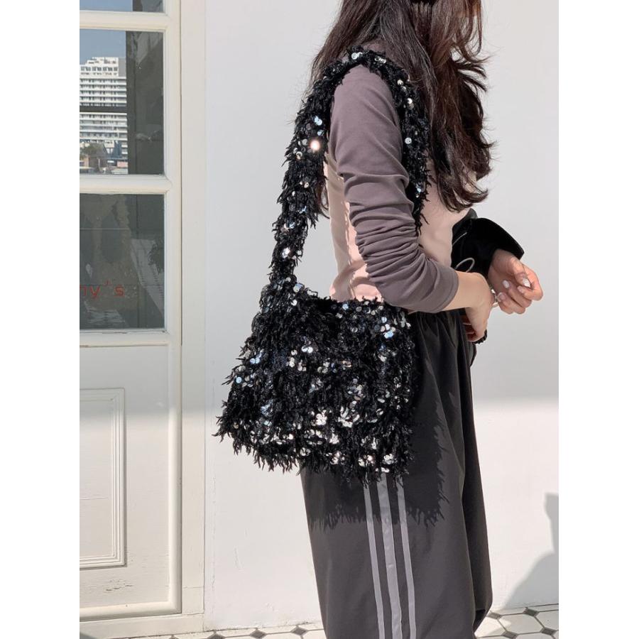 【夏セール!】スパンコール シャギー ワンハンドルバッグ 大人かわいい 2024春夏新作【akb312-130】【予約販売:15-20日】60込 【夏セール!】スパンコール シャギー ワンハンドルバッグ 大人かわいい 2024春夏新作【akb312-130】【予約販売:15-20日】60込