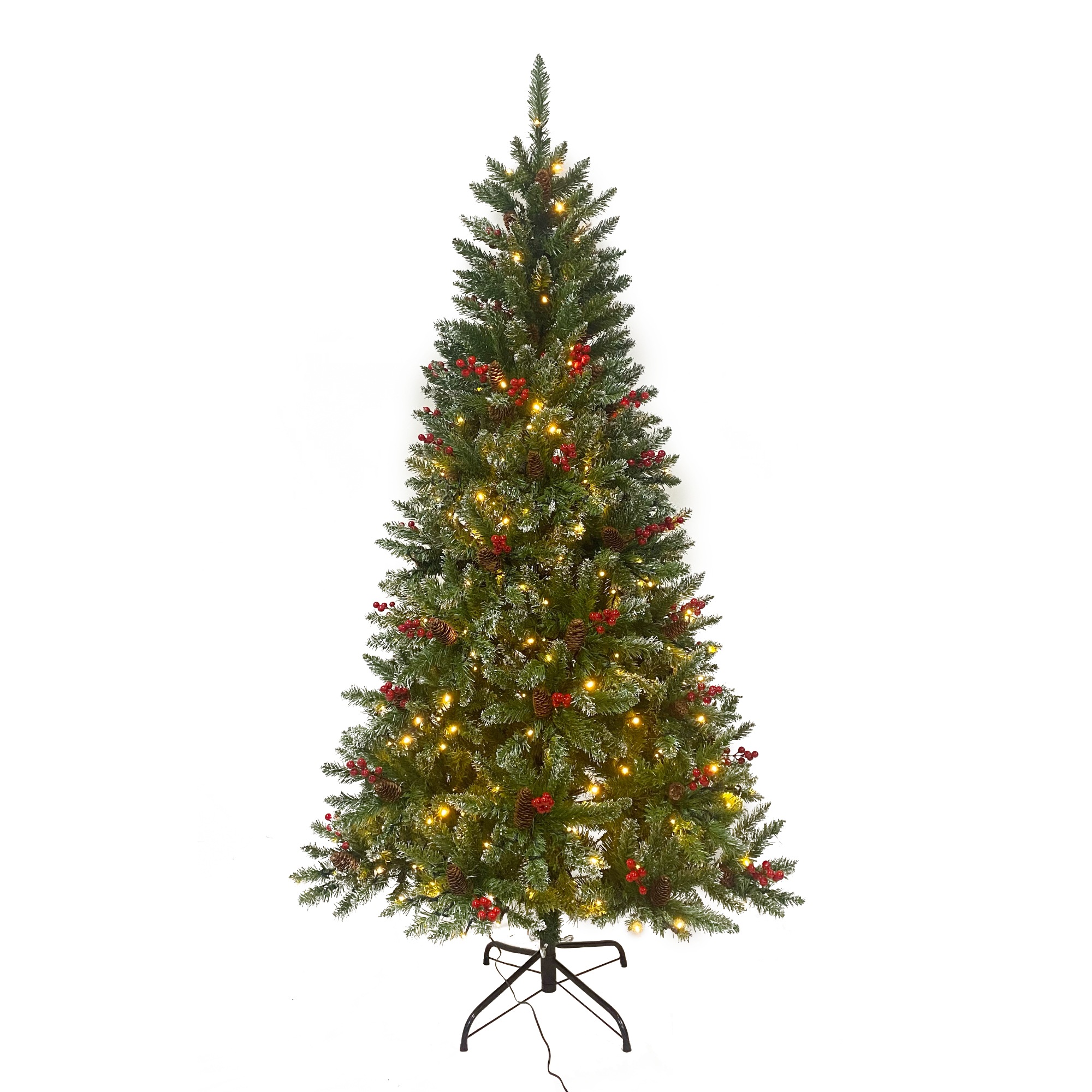 【新品】【季節人気商品】クリスマスツリー 180cm スチール脚 ピカピカライト付き 組み立て簡単 クリスマス