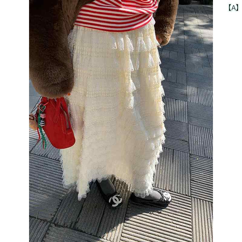 ティアードスカート ロング レディース ボトムス ガーリー マキシスカート レース ファッション 秋冬 ベージュ ティアードスカート ロング レディース ボトムス ガーリー マキシスカート レース ファッション 秋冬 ベージュ