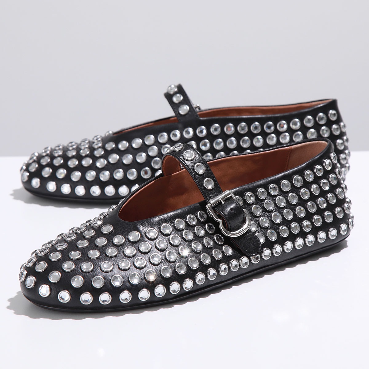 ALAIA アライア バレエシューズ BALLERINA STRAP AA3A029CK116 レディース フラットシューズ レザー ラインストーン装飾 靴 20/BLANC-CASSE【箱B】 ALAIA アライア バレエシューズ BALLERINA STRAP AA3A029CK116 レディース フラットシューズ レザー ラインストーン装飾 靴 20/BLANC-CASSE【箱B】