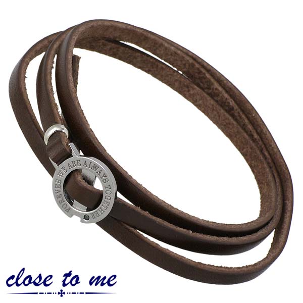 クロストゥーミー close to me レザー シルバー ブレスレット CZ