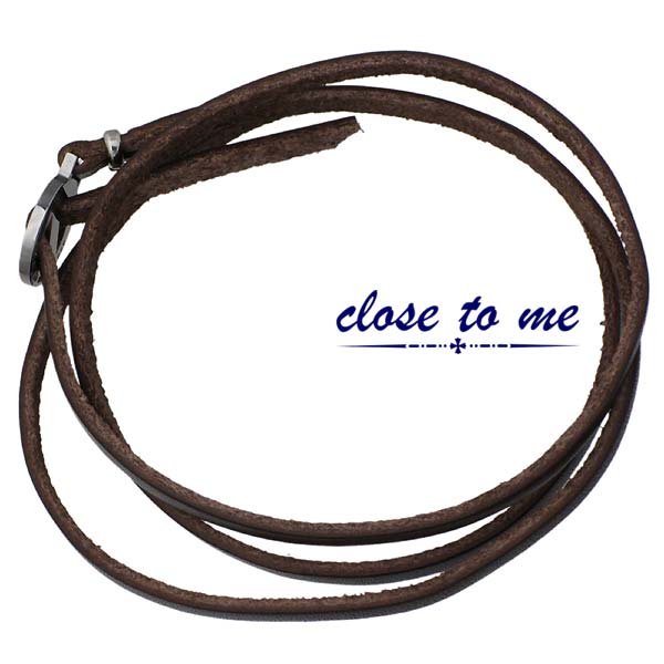 クロストゥーミー close to me レザー シルバー ブレスレット CZ