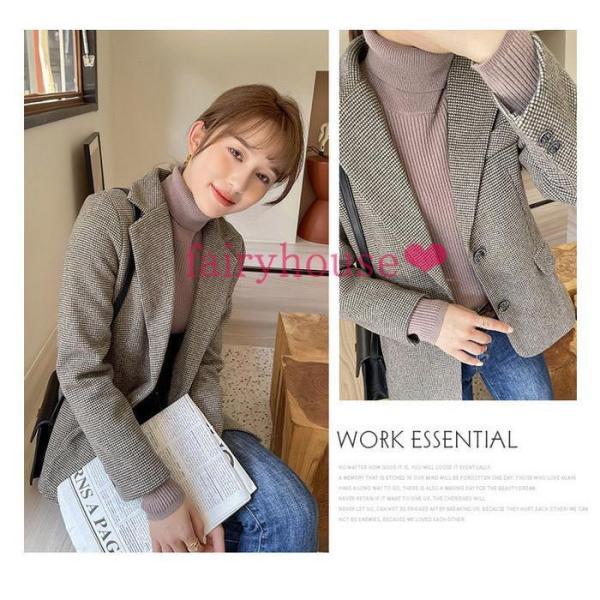 【急速出荷 2025年新作】ブレザー スーツ レディース 秋服 長袖テーラードジャケット ショット丈 オシャレチェック柄ブレザースーツ オフィス 30代アウター 韓国風 通勤OL 40代 50代