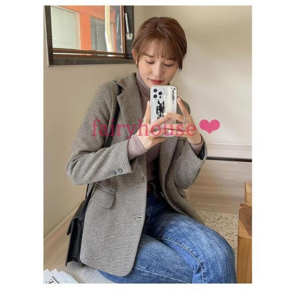 【急速出荷 2025年新作】ブレザー スーツ レディース 秋服 長袖テーラードジャケット ショット丈 オシャレチェック柄ブレザースーツ オフィス 30代アウター 韓国風 通勤OL 40代 50代