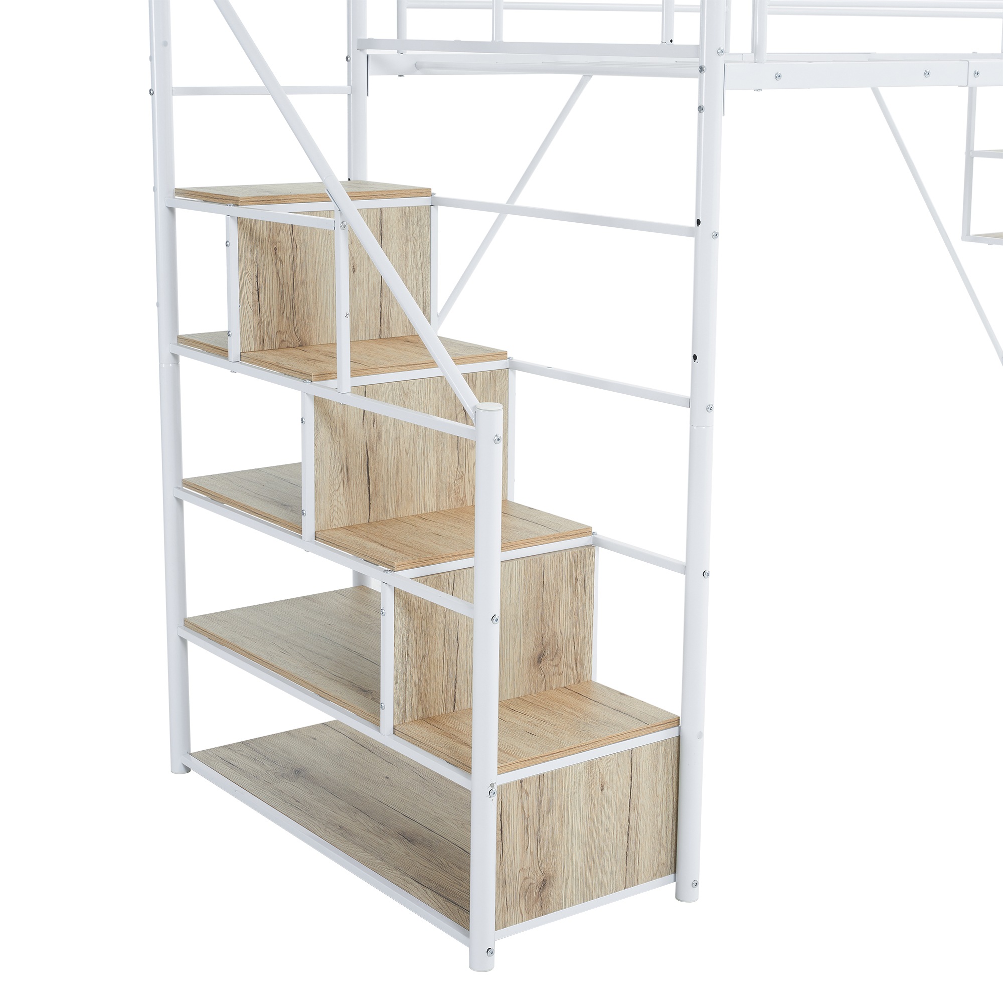 日本国内出荷 急速出荷 3－4日配送 新作 ホワイト ロフトベッド 片側