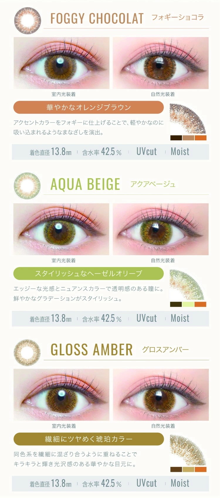 カラコン ワンデー エバーカラーワンデー ルクアージ 【3箱セット】 1箱10枚入り 送料無料 エバーカラー ナチュラル 1day 度あり 度なし 度入り