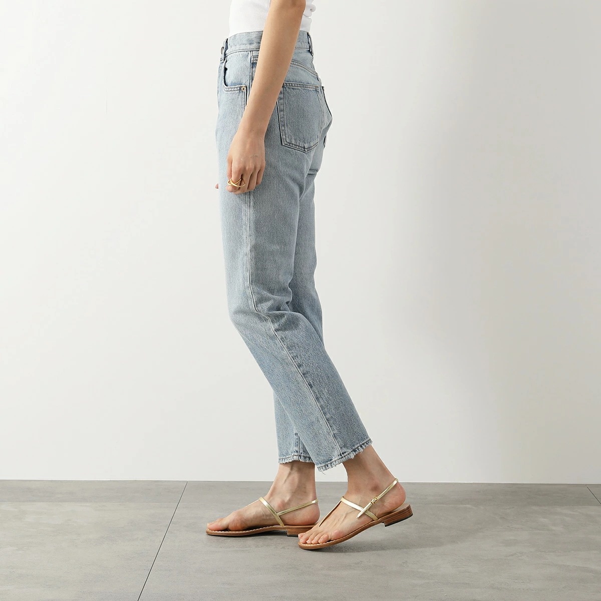 SAINT LAURENT サンローラン ジーンズ 648437 Y372Y レディース デニムパンツ ウォッシュ加工 ジーパン 4681