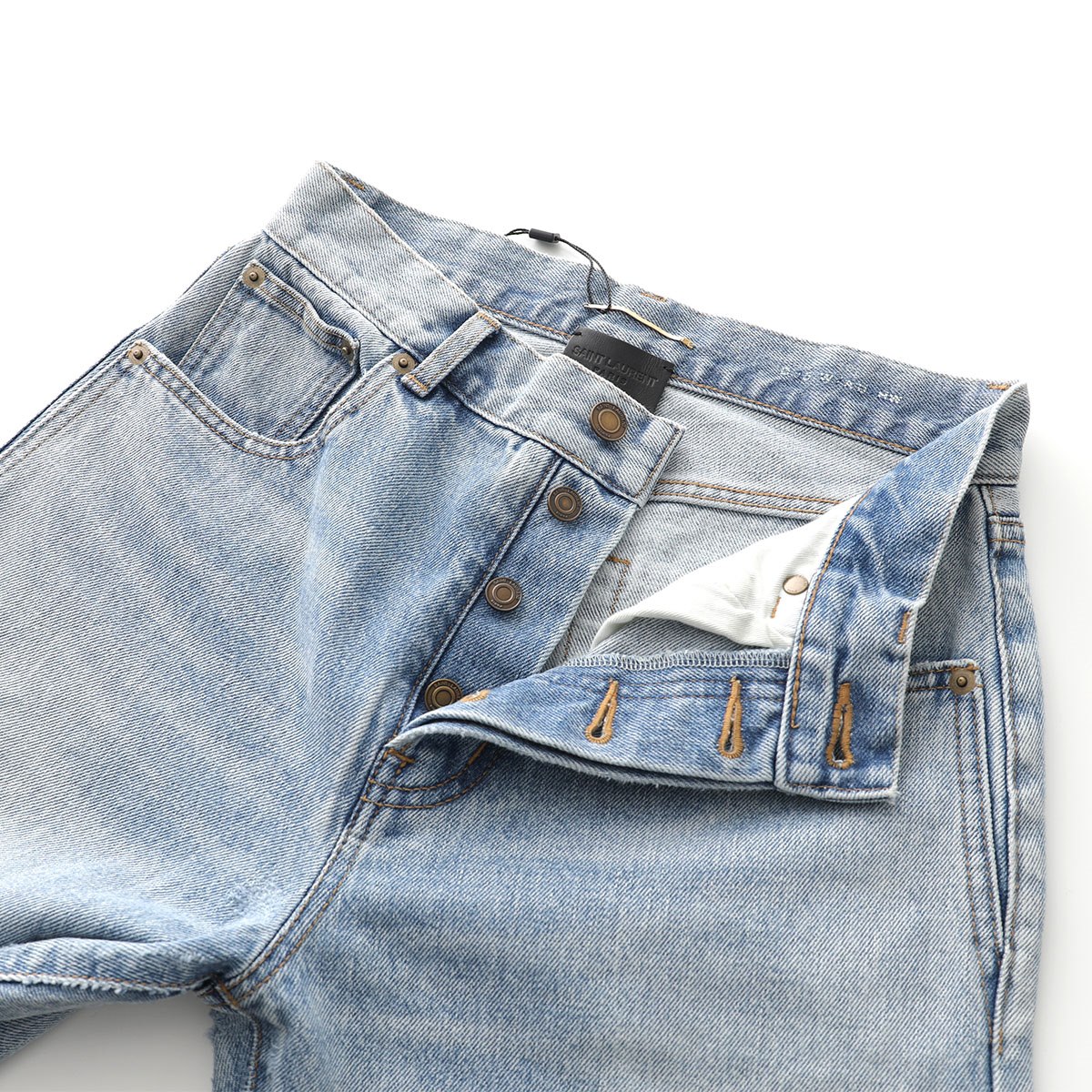 SAINT LAURENT サンローラン ジーンズ 648437 Y372Y レディース デニムパンツ ウォッシュ加工 ジーパン 4681