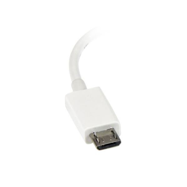 （まとめ） StarTech.com microUSB OTG変換アダプタ 12cm USB A（メス）-USB MicroB（オス） ホワイトUUSBOTGW 1個 [x5セット]