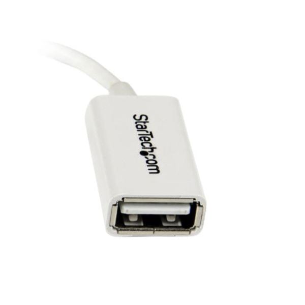 （まとめ） StarTech.com microUSB OTG変換アダプタ 12cm USB A（メス）-USB MicroB（オス） ホワイトUUSBOTGW 1個 [x5セット]
