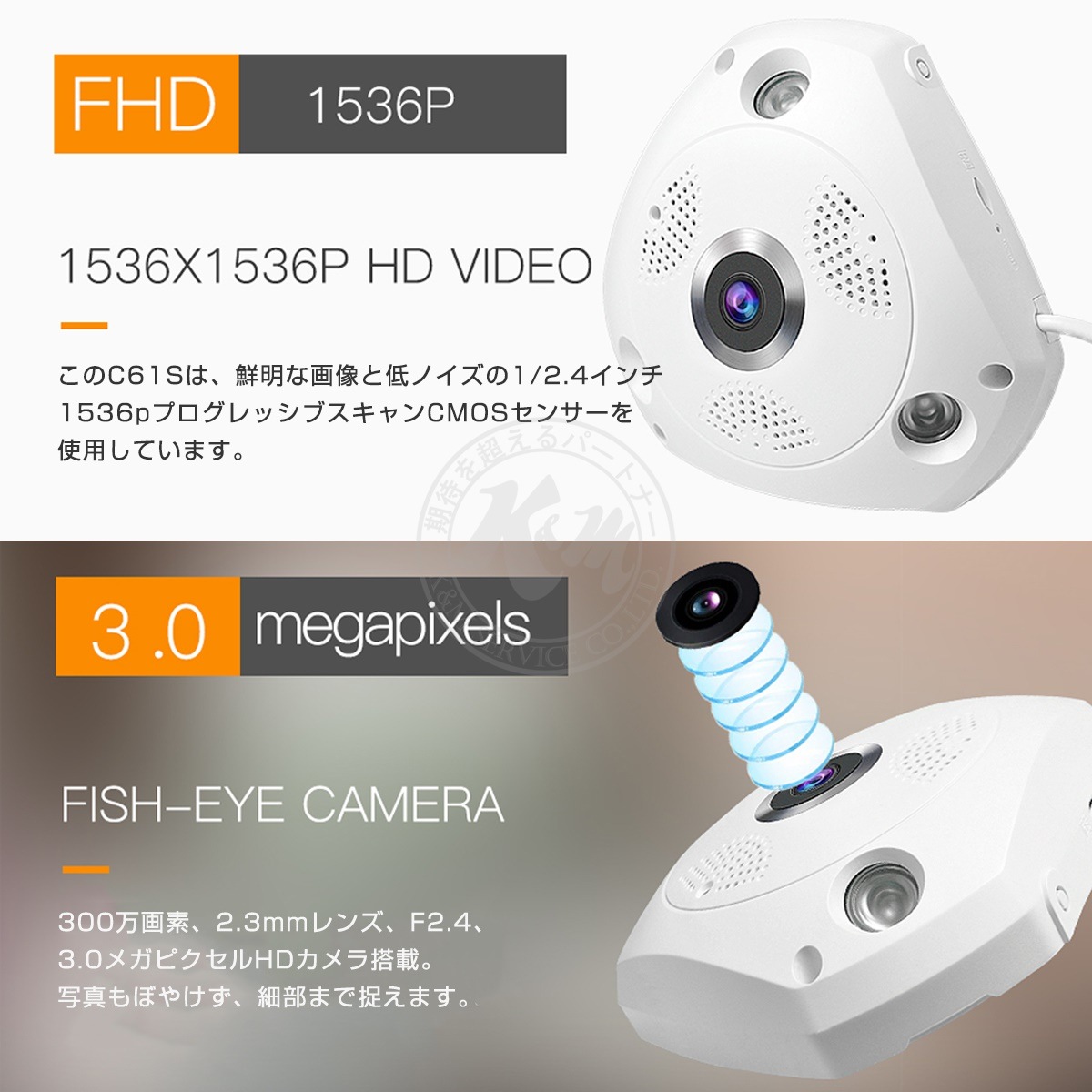 防犯カメラ 300万画素 C61S ネットワークカメラ 魚眼レンズ 360度 全天球 在庫処分1ヶ月保証