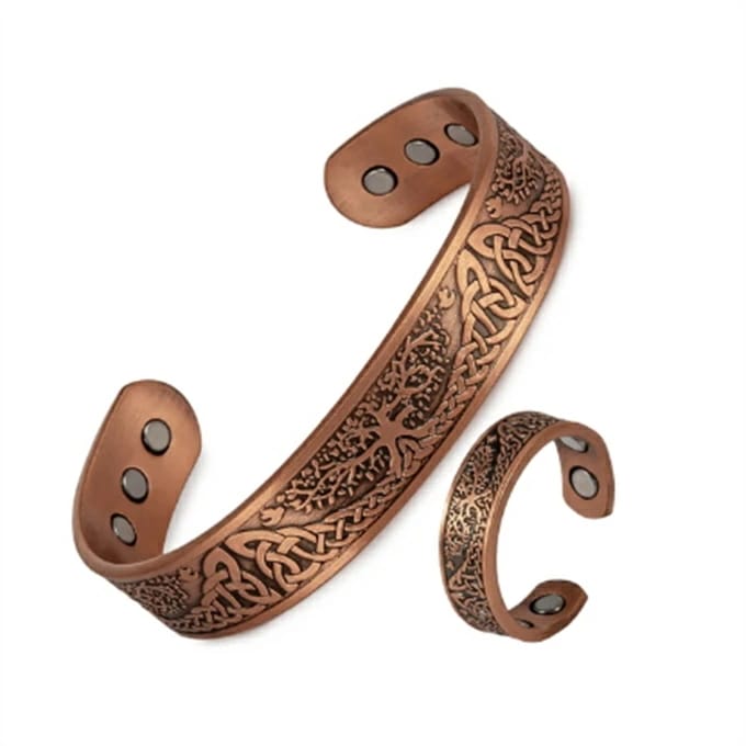 純銅製ジュエリー 純銅磁気ブレスレット エネルギーマグネット付き 磁気ブレスレット ストレス解消 減量 痩身 調節可能 健康エネルギー 高磁石 瞑想 ヨガ 銅 ブレスレットバングル 健康 効果 アクセ