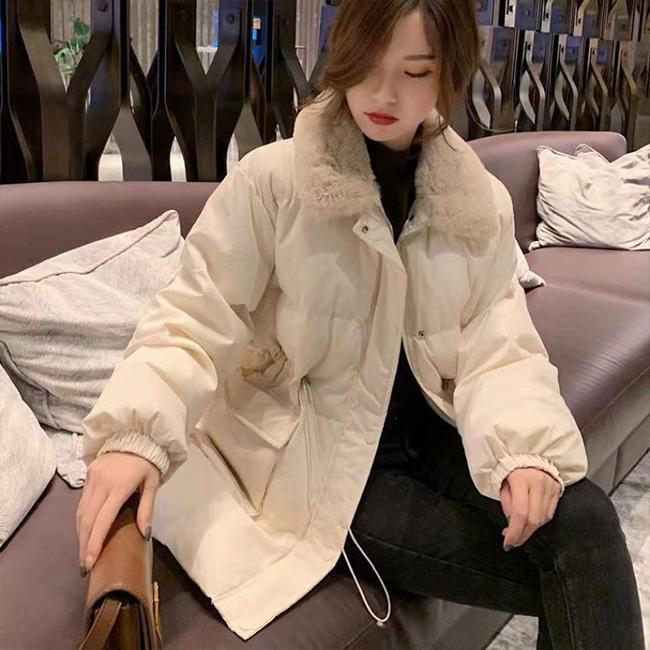 大人の魅力ダウンコートレディース大きいサイズ中綿入りミドル丈きれいめ中綿コートもこもこ襟冬服カジュアル厚暖かい秋冬防寒