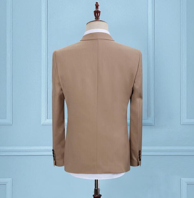 メンズスーツセットアップビジネススーツ3ピーススーツカジュアルl3点セットジャケット+ベスト+パンツ上下セットフォーマルスーツ男性スーツ人気カーキ細身スーツ無地スリムスーツ通勤二次会披露宴パーティー冠