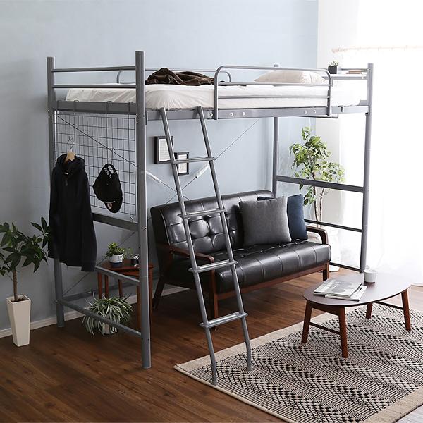 ロフトベッド はしご 宮棚付き コンセント付き パイプベッド 大人用 シンプル 2段ベッド スチール シルバー ブラック 黒 ホワイト 白 銀色 ブラウン 茶色 ロフトベッド はしご 宮棚付き コンセント付き パイプベッド 大人用 シンプル 2段ベッド スチール シルバー ブラック 黒 ホワイト 白 銀色 ブラウン 茶色