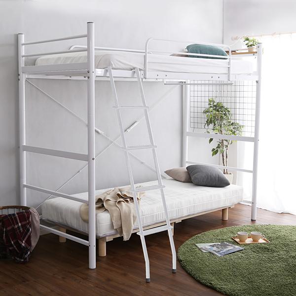 ロフトベッド はしご 宮棚付き コンセント付き パイプベッド 大人用 シンプル 2段ベッド スチール シルバー ブラック 黒 ホワイト 白 銀色 ブラウン 茶色 ロフトベッド はしご 宮棚付き コンセント付き パイプベッド 大人用 シンプル 2段ベッド スチール シルバー ブラック 黒 ホワイト 白 銀色 ブラウン 茶色