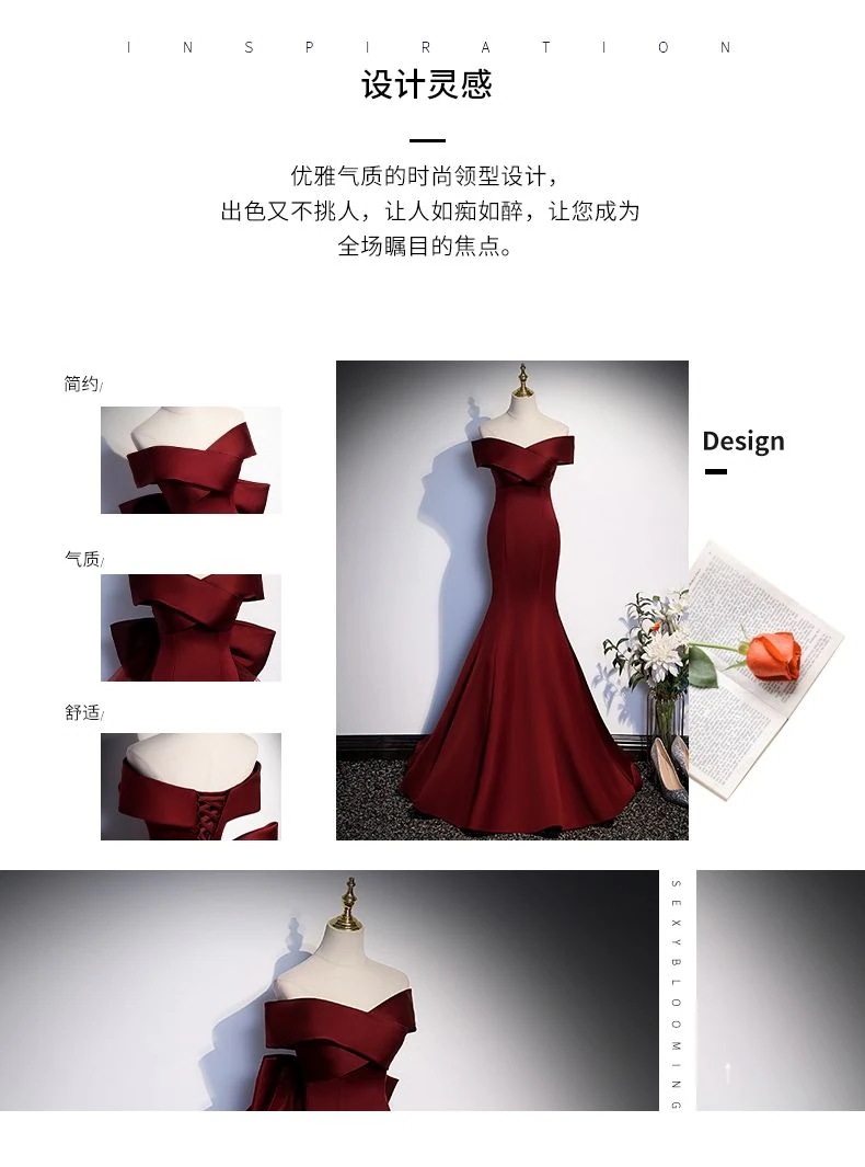 バーガンディテールイブニングドレス女性ベルカントソロボーカルアートテストホストワンショルダーライトウェディングドレス バーガンディテールイブニングドレス女性ベルカントソロボーカルアートテストホストワンショルダーライトウェディングドレス