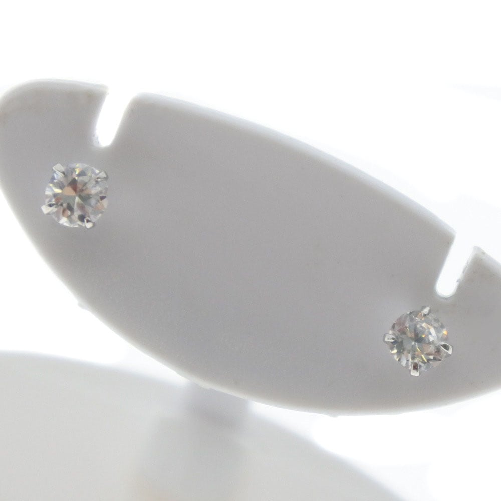 約0.08ct スタッドピアス ピアス K14ホワイトゴールド