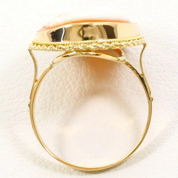 K18 18金 YG イエローゴールド リング 指輪 11号 シェルカメオ ジュエリー 中古 K18 18金 YG イエローゴールド リング 指輪 11号 シェルカメオ ジュエリー 中古