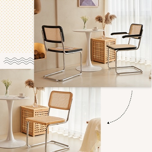 ダイニングチェア ラタンチェア 椅子 いす イス チェアー 合成革 食卓用椅子 カフェチェア 籐編み 韓国インテリア 店舗用 おしゃれ 北欧 オレンジ ブラック ナチュラル 在宅ワーク 業務用 1脚