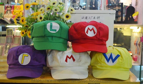 【汚れあり】マリオキャラクター帽子4点セット 汚れあり】マリオキャラクター帽子4点セット 汚れあり】マリオ