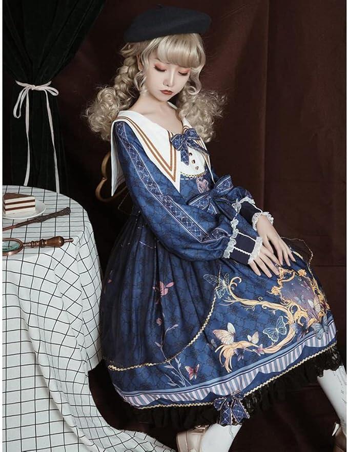 ロリータワンピース 長袖 洋服 コスプレ ガールズ Lolita ロリータ服 ゴシック リボン レース刺繍 ゴスロリ ファション お嬢様 超キュート イベント 宮廷風 姫系 大きいサイズ お人形 蝶 ロリータワンピース 長袖 洋服 コスプレ ガールズ Lolita ロリータ服 ゴシック リボン レース刺繍 ゴスロリ ファション お嬢様 超キュート イベント 宮廷風 姫系 大きいサイズ お人形 蝶