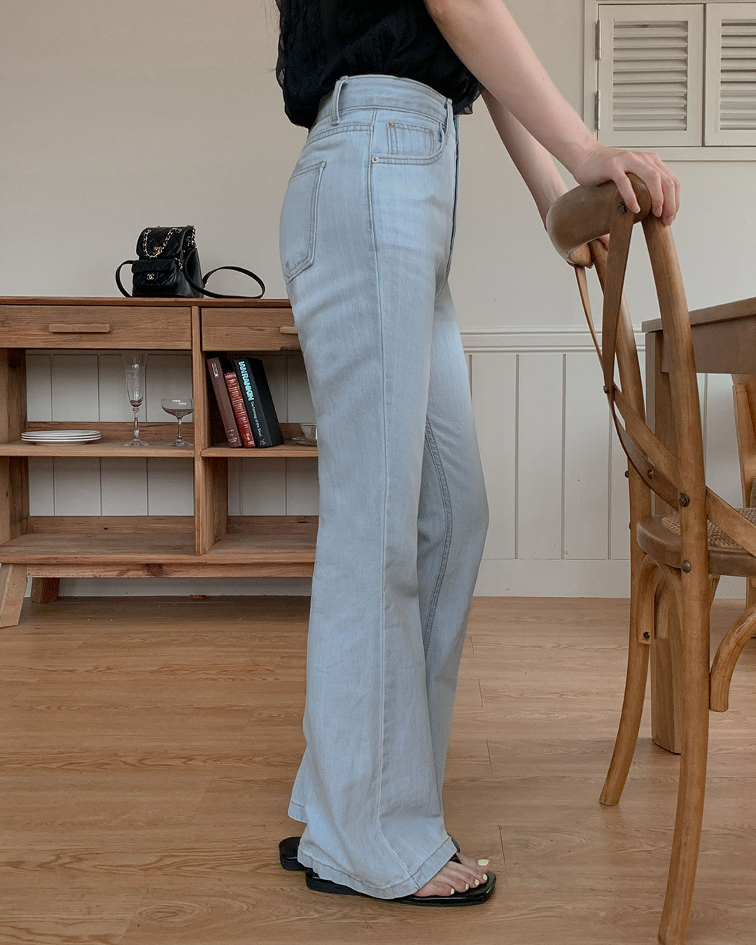 オーデンブーツカットデニムパンツ韓国ファッション レディース オーデンブーツカットデニムパンツ韓国ファッション レディース