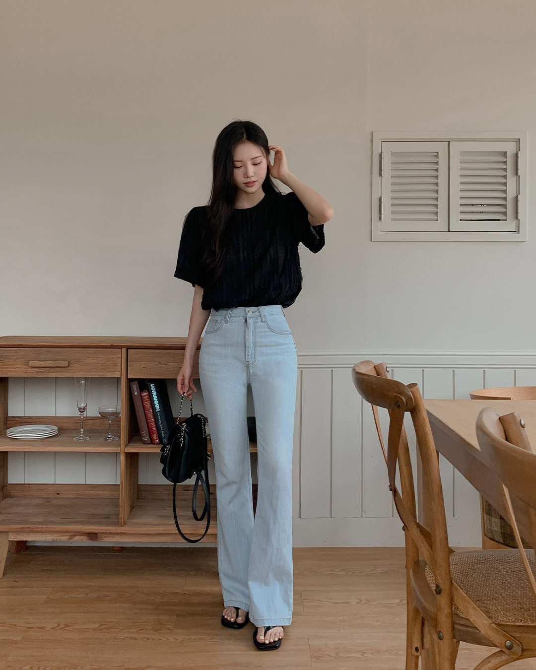 オーデンブーツカットデニムパンツ韓国ファッション レディース オーデンブーツカットデニムパンツ韓国ファッション レディース