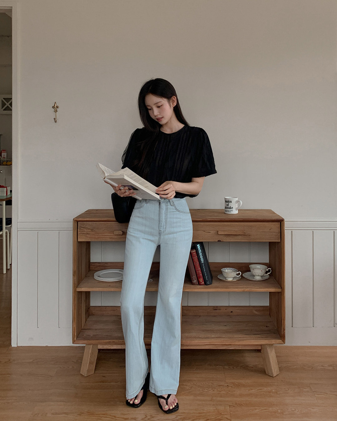 オーデンブーツカットデニムパンツ韓国ファッション レディース オーデンブーツカットデニムパンツ韓国ファッション レディース