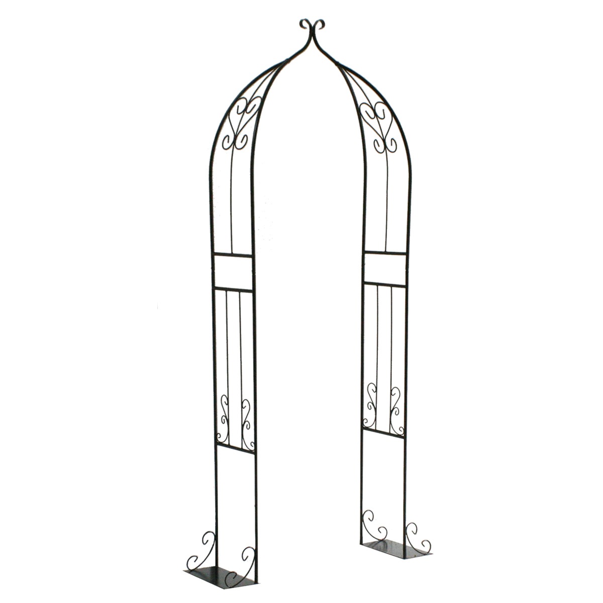 ガーデンアーチ アイアンハーフアーチ ダブル アーチ ハーフ 鉄製アーチ おしゃれ ローズアーチ バルコニーアーチ ガーデニング 目隠し 庭 簡易 アイアン製 薔薇アーチ つるバラ 花立て