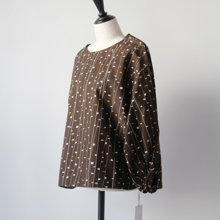 utilite (ユティリテ) ボックスブラウス (brown) 送料無料 トップス