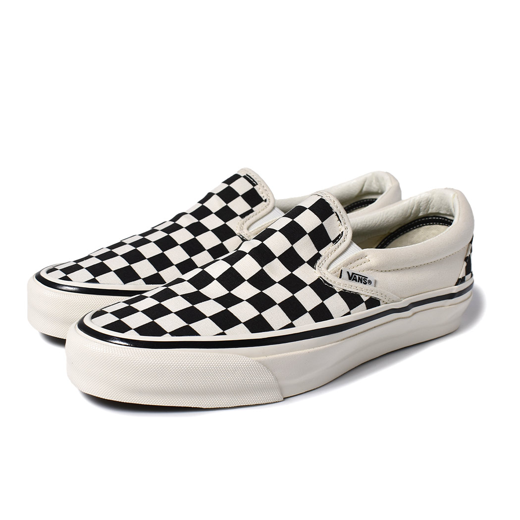 VANS バンズ クラシック スリッポン スニーカー MTE SLIP-ON REISSUE 98 Black Marshmallow Checkerboard ( ヴァンズ チェック チェッカー メ