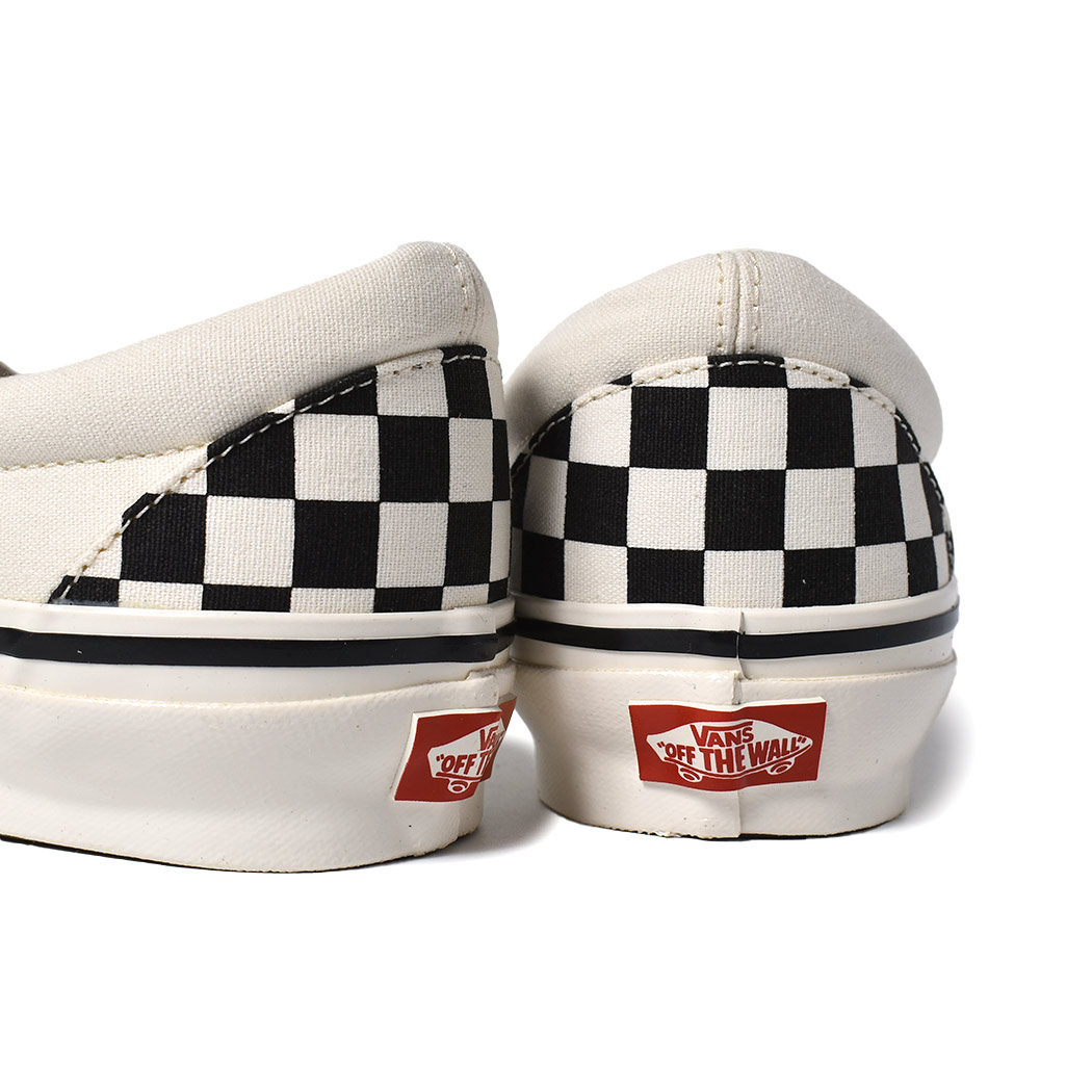 VANS バンズ クラシック スリッポン スニーカー MTE SLIP-ON REISSUE 98 Black Marshmallow Checkerboard ( ヴァンズ チェック チェッカー メ