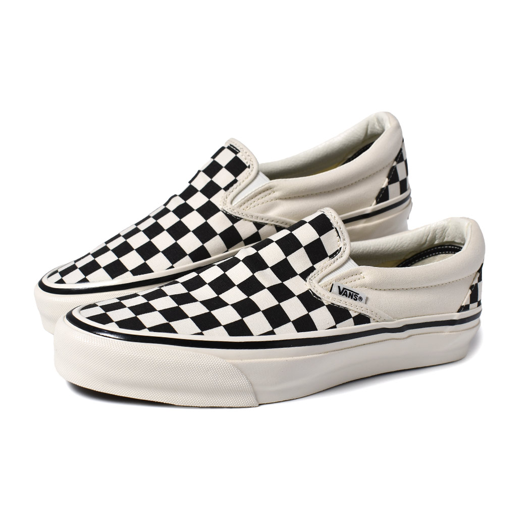 VANS バンズ クラシック スリッポン スニーカー MTE SLIP-ON REISSUE 98 Black Marshmallow Checkerboard ( ヴァンズ チェック チェッカー メ