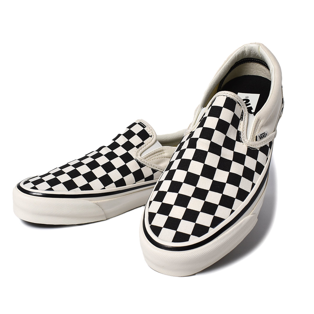 VANS バンズ クラシック スリッポン スニーカー MTE SLIP-ON REISSUE 98 Black Marshmallow Checkerboard ( ヴァンズ チェック チェッカー メ