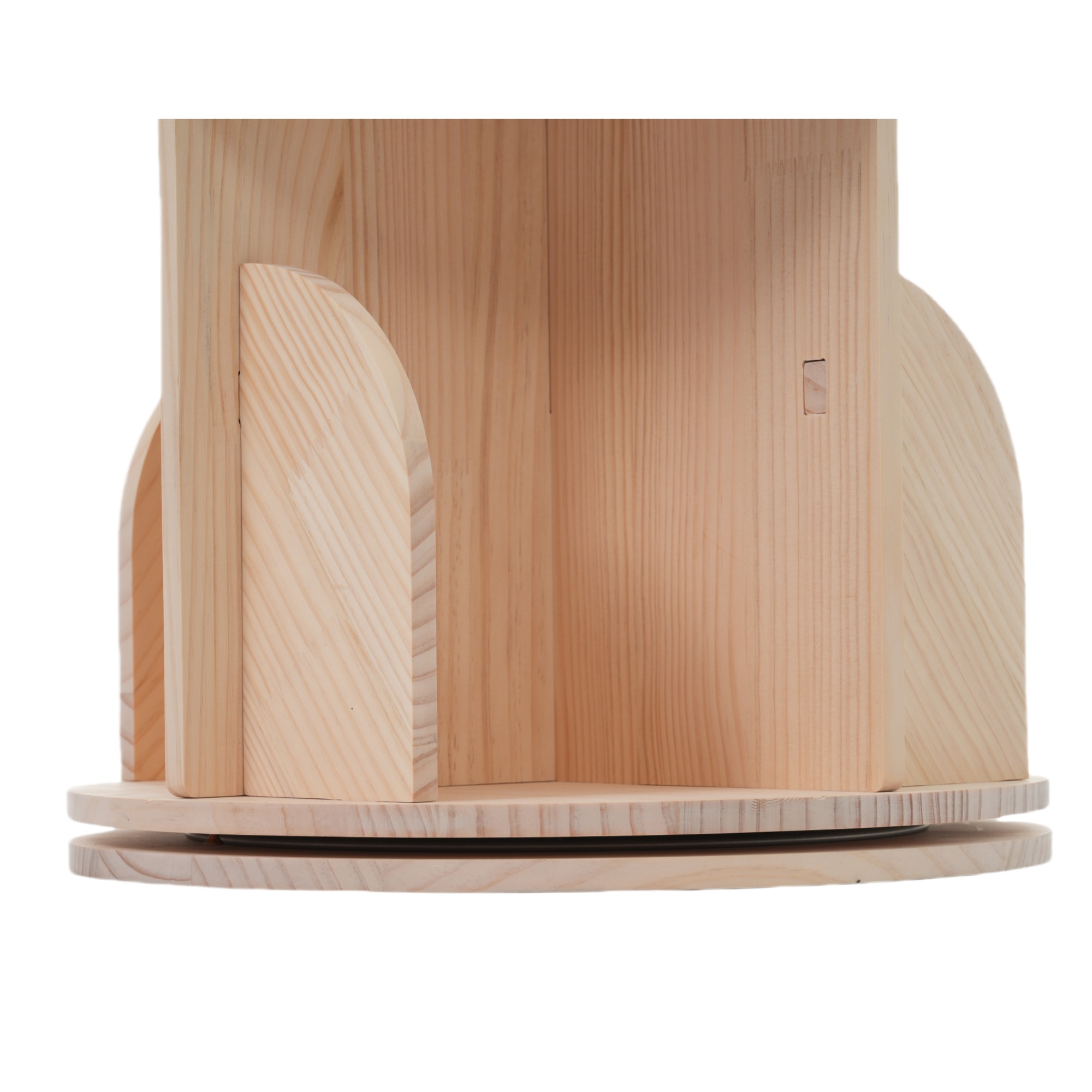 5段-回転盤タイプ】無垢材 回転式本棚 飾り棚 絵本棚 360回転本棚