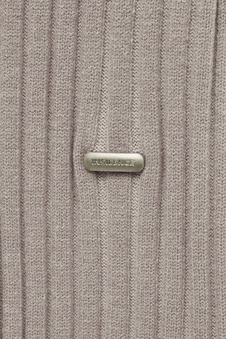 【INSILENCE】[WOMEN] DUAL COLOR KNITWEAR ZIP-UP : ASH BEIGE