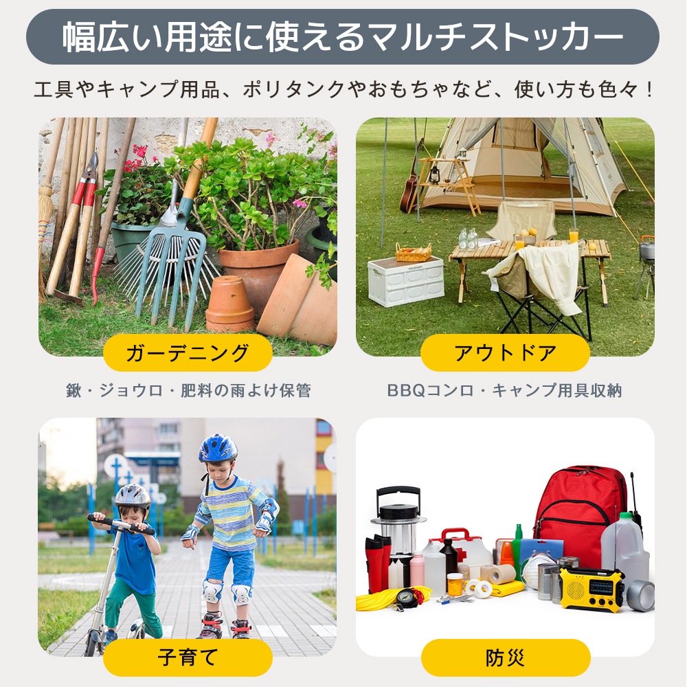 【国内出荷】【270L 114.7*46.5*57.6cm キャスター付き】戸外収納庫 収納ボックス 置き配 ゴミ箱 小型 屋外 ストッカー 防水/耐侯 収納可能 ガーデン/庭/ベランダ 頑丈 ブラッ