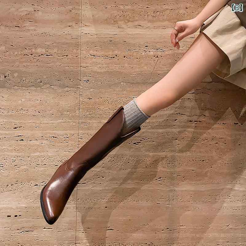 ロングブーツ レディース タイトフィット シンプル おしゃれ スタイルアップ 秋冬 ウエスタン カウボーイブーツ 女性 英国 スタイル 太い ヒール ポインテッドトゥ V 口 ブーツ レトロ ナイト ロングブーツ レディース タイトフィット シンプル おしゃれ スタイルアップ 秋冬 ウエスタン カウボーイブーツ 女性 英国 スタイル 太い ヒール ポインテッドトゥ V 口 ブーツ レトロ ナイト