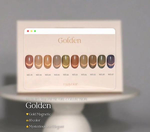 韓国マグネットジェル mayour 韓国ネイル Golden 10色set ボニビネイル メイユア ゴールデンセット