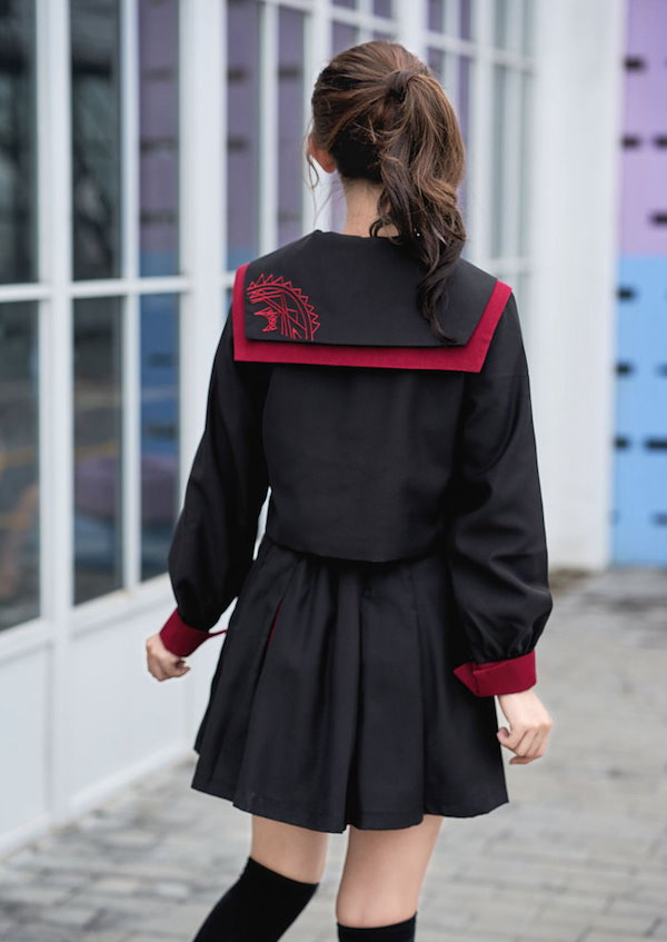 Qoo10] 学生服 黒色 長袖 上下セット セーラー
