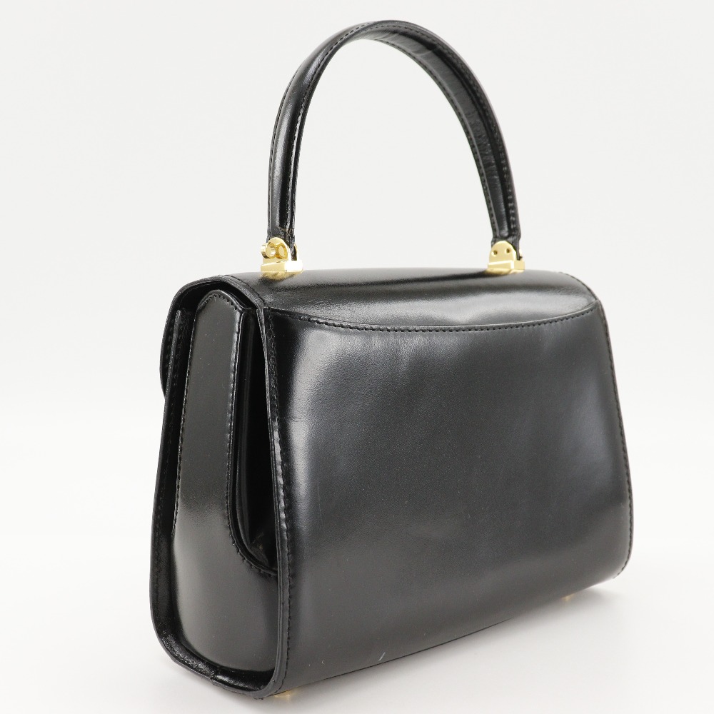 ワンハンドル 2WAYショルダー ハンドバッグ カーフ 黒 レディース 中古品 ワンハンドル 2WAYショルダー ハンドバッグ カーフ 黒 レディース 中古品