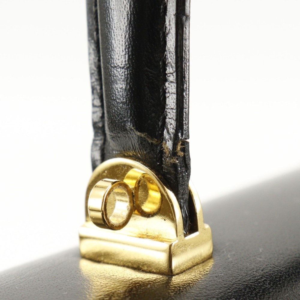 ワンハンドル 2WAYショルダー ハンドバッグ カーフ 黒 レディース 中古品 ワンハンドル 2WAYショルダー ハンドバッグ カーフ 黒 レディース 中古品