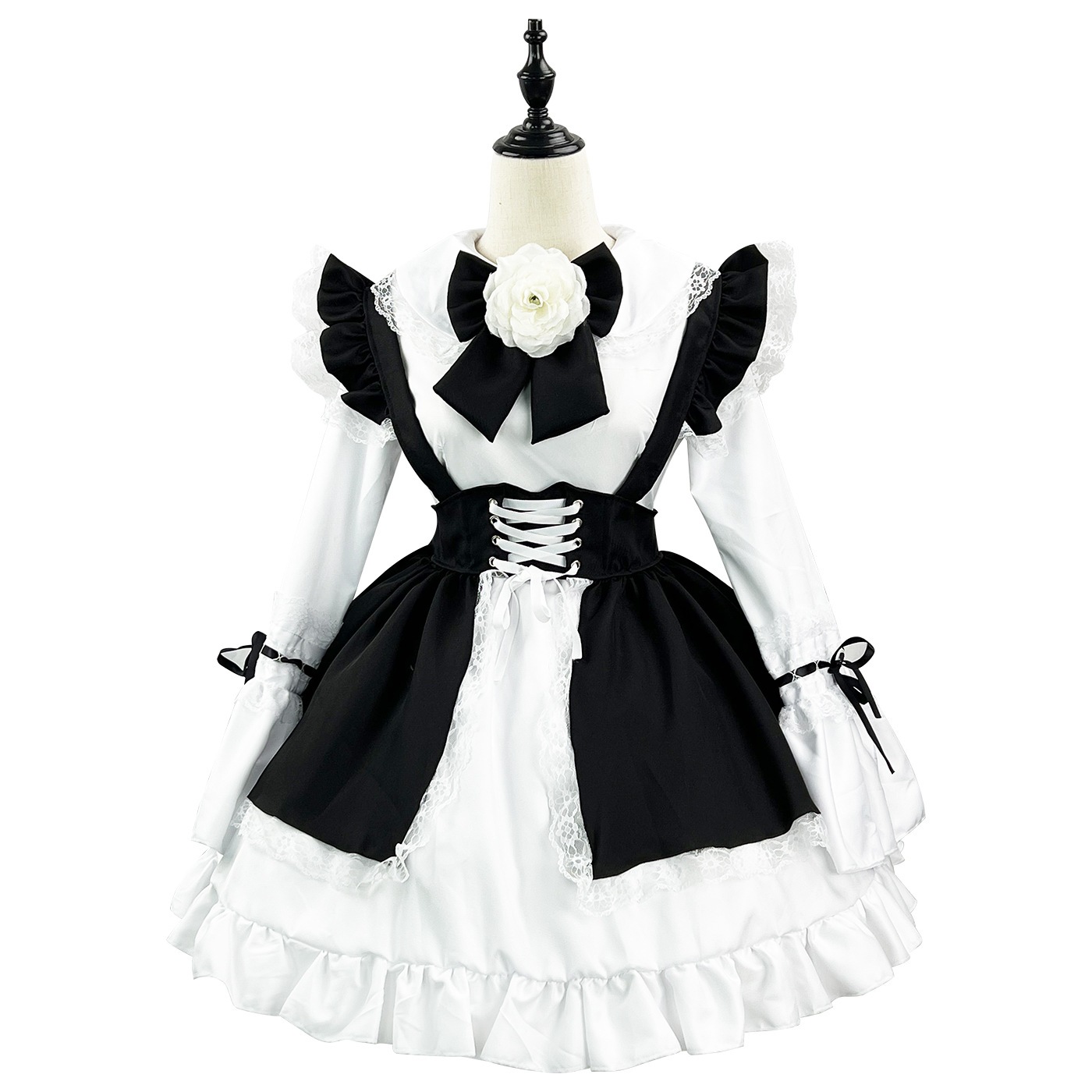 S-4xlかわいい日韓lolitaメイド服白黒少女ワンピースロリータ女装セット S-4xlかわいい日韓lolitaメイド服白黒少女ワンピースロリータ女装セット