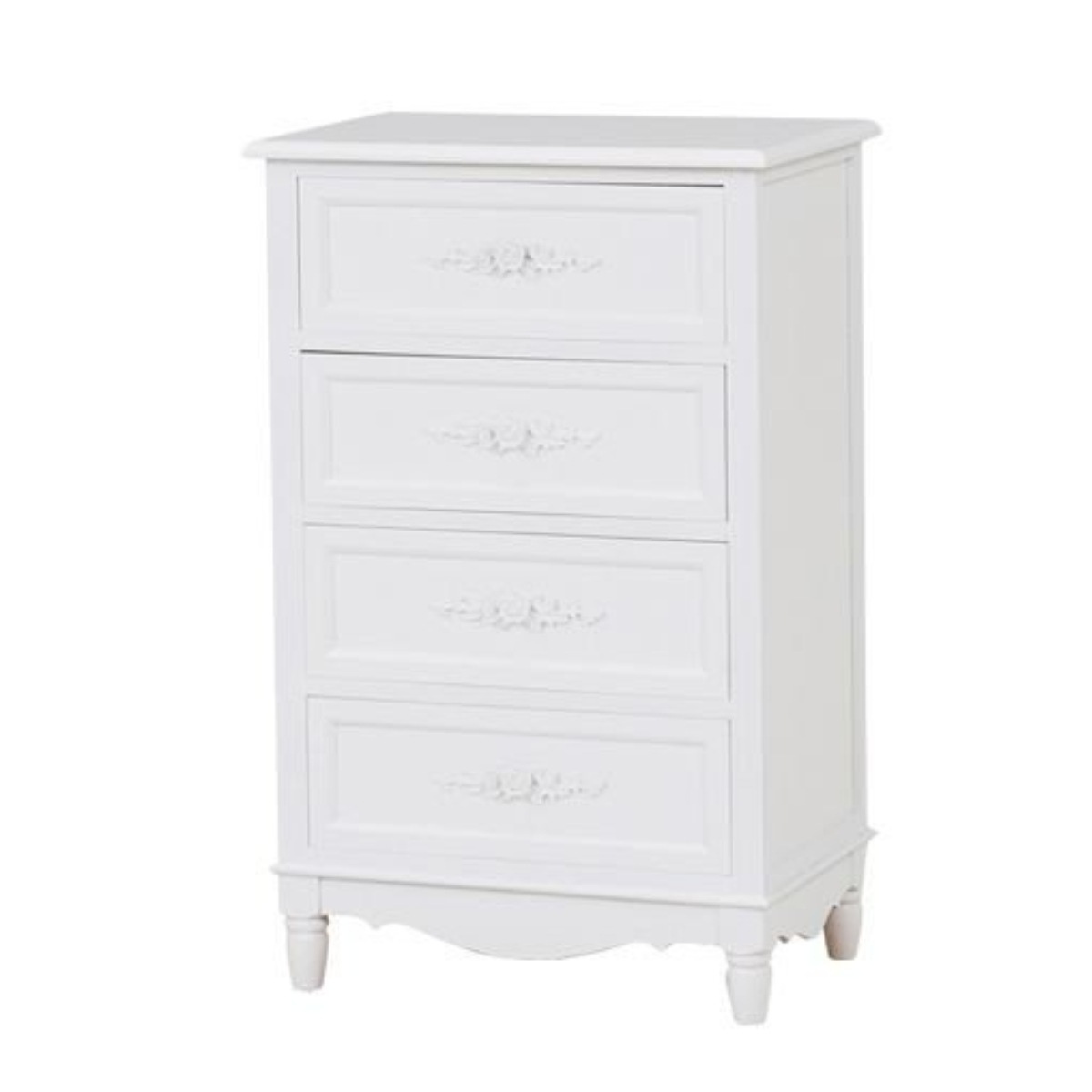 チェスト 4段 ウッドプロダクツ 幅50cm 足付 ホワイト 引き出し FAX台 電話台 整理タンス 書類ケース 衣類収納 木製 姫系 クラシック チェスト 4段 ウッドプロダクツ 幅50cm 足付 ホワイト 引き出し FAX台 電話台 整理タンス 書類ケース 衣類収納 木製 姫系 クラシック