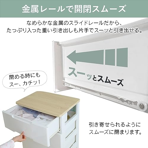 アイリスオーヤマ チェスト 4段 届いてすぐ使える完成品 ラクラク引出し 木天板 日本製 幅56×奥行41.5×高さ81cm ホワイト / ナチュラル 白 プラスチック HG-554R 組立不要 mdprevattcaulkingandwaterproofing.com
